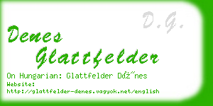 denes glattfelder business card